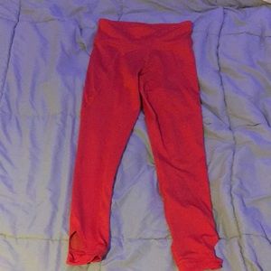 OLD NAVY ACTIVE GIRLS NEON CORAL/ORANGE LEGGINGS - GIRLS SIZE L - 10-12
